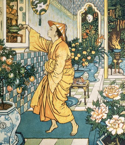 La Lampada di Aladino, Le Mille e una Notte (illustrazione) da Walter Crane